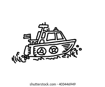 Speed boat cartoon