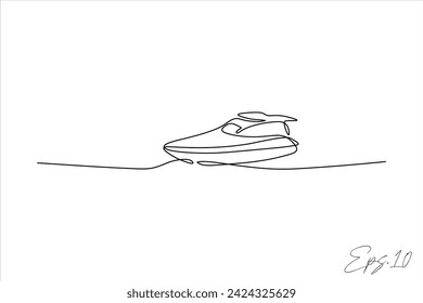 speed boat continuous line vector illustration design

