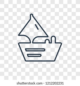 Speed Boat Facing Right concept vector linear icon isolated on transparent background, Speed Boat Facing Right concept transparency concept in outline style