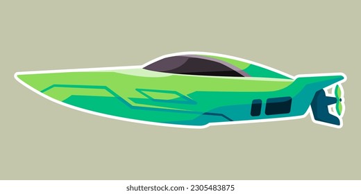 Speed boat fast ocean sea transportation modern vacation nature activity green color