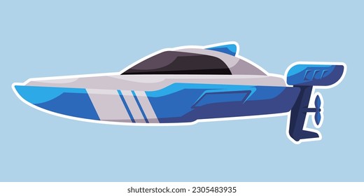 Speed boat fast ocean sea transportation modern vacation nature activity blue color