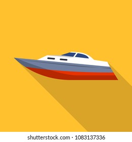 Speed boat icon. Flat illustration of speed boat vector icon for web design