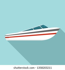 Speed boat icon. Flat illustration of speed boat vector icon for web design