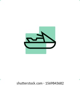 Speed Boat Icon for mobile and web design.