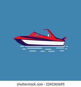 Speed boat icon on isolated premium vector template design