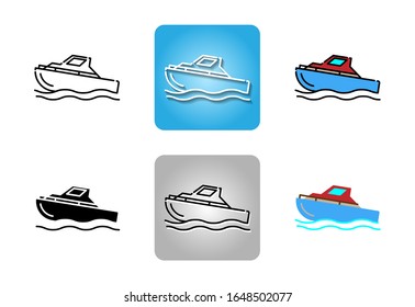 Speed boat icon set isolated on white background for web design 