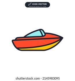 speed boat icon symbol template for graphic and web design collection logo vector illustration