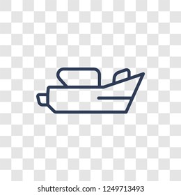 Speed boat icon. Trendy linear Speed boat logo concept on transparent background from Nautical collection