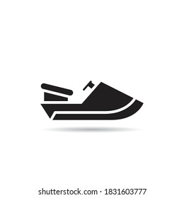 vector de icono de barco de velocidad en blanco