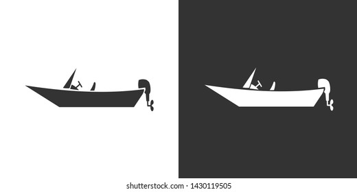 Speed Boat Illustration Icon Vector