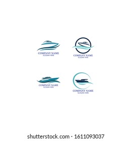 Speed Boat Logo, Logo collection set, Concept design, Symbol, Icon