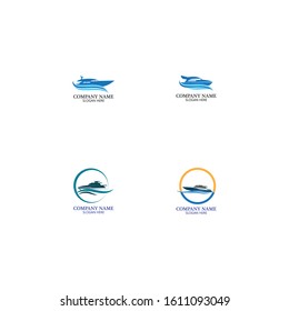 Speed Boat Logo, Logo collection set, Concept design, Symbol, Icon