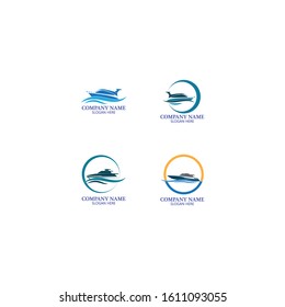 Speed Boat Logo, Logo collection set, Concept design, Symbol, Icon