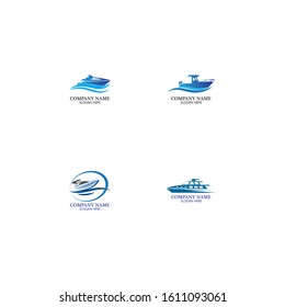 Speed Boat Logo, Logo collection set, Concept design, Symbol, Icon