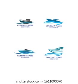 Speed Boat Logo, Logo collection set, Concept design, Symbol, Icon
