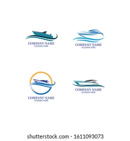 Speed Boat Logo, Logo collection set, Concept design, Symbol, Icon