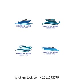 Speed Boat Logo, Logo collection set, Concept design, Symbol, Icon