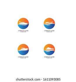 Speed Boat Logo, Logo collection set, Concept design, Symbol, Icon