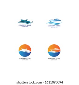 Speed Boat Logo, Logo collection set, Concept design, Symbol, Icon