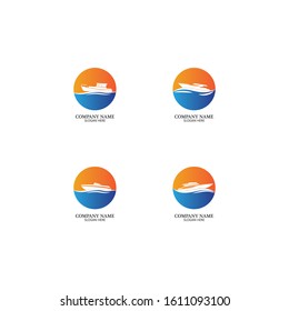 Speed Boat Logo, Logo collection set, Concept design, Symbol, Icon