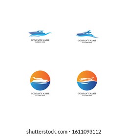 Speed Boat Logo, Logo collection set, Concept design, Symbol, Icon