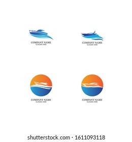 Speed Boat Logo, Logo collection set, Concept design, Symbol, Icon