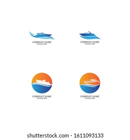 Speed Boat Logo, Logo collection set, Concept design, Symbol, Icon