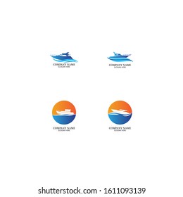 Speed Boat Logo, Logo collection set, Concept design, Symbol, Icon