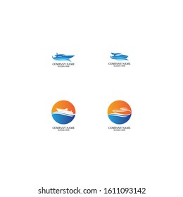 Speed Boat Logo, Logo collection set, Concept design, Symbol, Icon