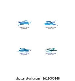 Speed Boat Logo, Logo collection set, Concept design, Symbol, Icon