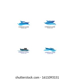 Speed Boat Logo, Logo collection set, Concept design, Symbol, Icon