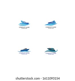 Speed Boat Logo, Logo collection set, Concept design, Symbol, Icon