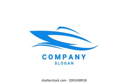 speed boat logo design template