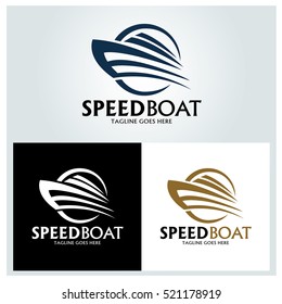 Speed boat logo design template ,Sea boat logo design concept ,Vector illustration