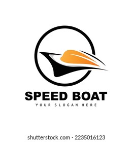 Speed Boat Logo, Fast Cargo Ship Vector, Sailboat, Design For Ship Manufacturing Company, Waterway Shipping, Marine Vehicles, Transportation