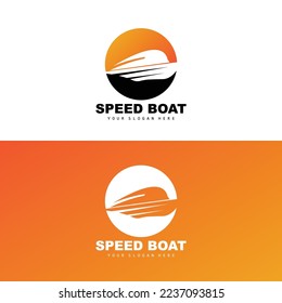 Speed Boat Logo, Fast Cargo Ship Vector, Sailboat, Design For Ship Manufacturing Company, Waterway Shipping, Marine Vehicles, Transportation