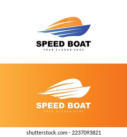 Speed Boat Logo, Fast Cargo Ship Vector, Sailboat, Design For Ship Manufacturing Company, Waterway Shipping, Marine Vehicles, Transportation