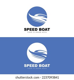 Speed Boat Logo, Fast Cargo Ship Vector, Sailboat, Design For Ship Manufacturing Company, Waterway Shipping, Marine Vehicles, Transportation