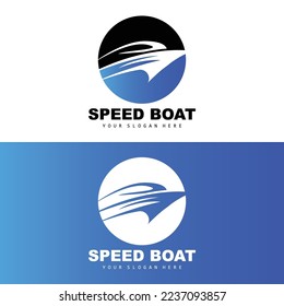 Speed Boat Logo, Fast Cargo Ship Vector, Sailboat, Design For Ship Manufacturing Company, Waterway Shipping, Marine Vehicles, Transportation