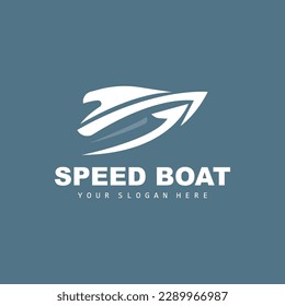 Speed Boat Logo, Fast Cargo Ship Vector, Sailboat, Design For Ship Manufacturing Company, Waterway Shipping, Marine Vehicles, Transportation