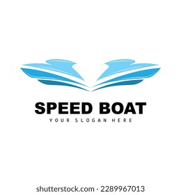 Speed Boat Logo, Fast Cargo Ship Vector, Sailboat, Design For Ship Manufacturing Company, Waterway Shipping, Marine Vehicles, Transportation