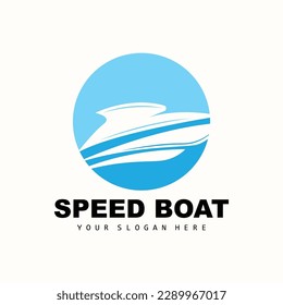 Speed Boat Logo, Fast Cargo Ship Vector, Sailboat, Design For Ship Manufacturing Company, Waterway Shipping, Marine Vehicles, Transportation