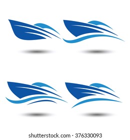 Speed Boat Logo Icon,vector Illustration