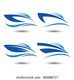 Speed Boat Logo Icon,vector Illustration