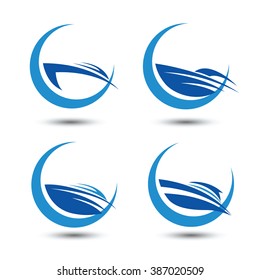 speed boat logo icon,vector illustration