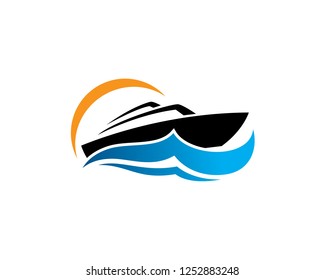 Speed Boat Logo Template Design Vector, Emblem, Concept Design, Creative Symbol, Icon