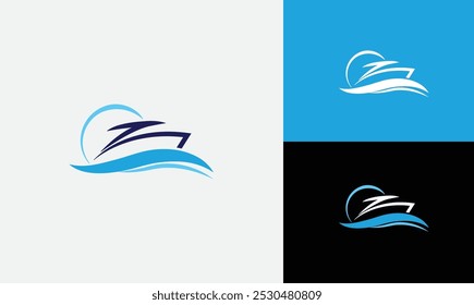 Speed Boat Logo Vector Art template