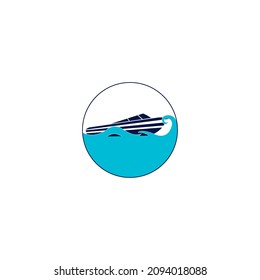 speed boat logo vector illustration icon design template.