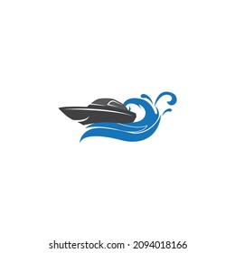 speed boat logo vector illustration icon design template.