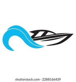 speed boat logo vector illustration icon design template.